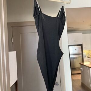 H&M Black Top with Chain Straps